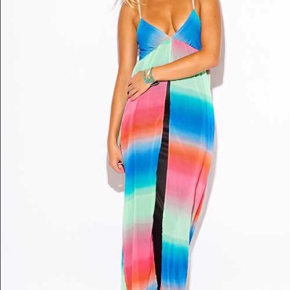 Tie dye chiffon maxi sun dress MWT Retail