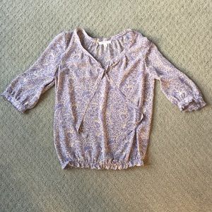 Banana Republic purple and cream blouse