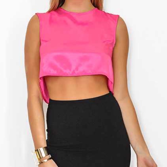 Pink Open back crop top NWT retail