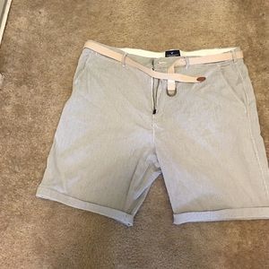 Blue and white men stripe shorts