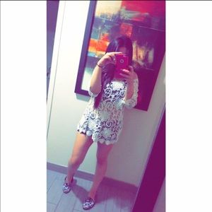 Cream lace loose fitting top