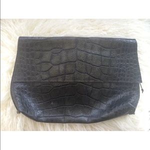 B. May (Barb May) Fold Over Leather Clutch