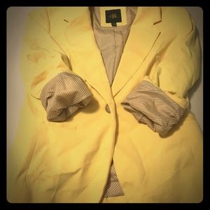 Yellow One Button Blazer