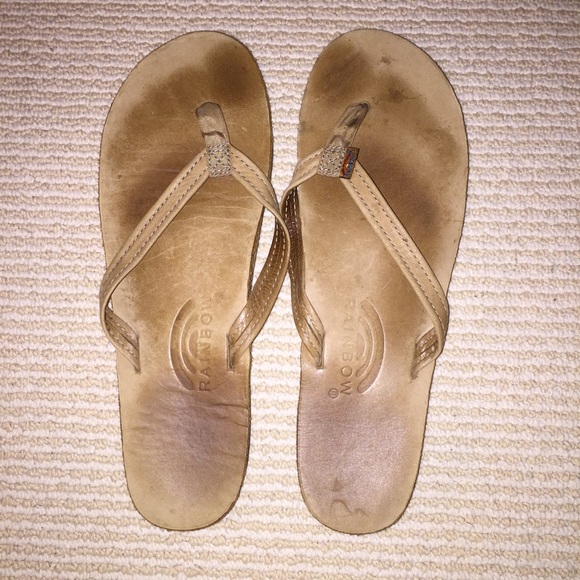 Rainbow leather sandals