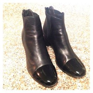 NWT, AGL Made in Italy Black leather ankle boots