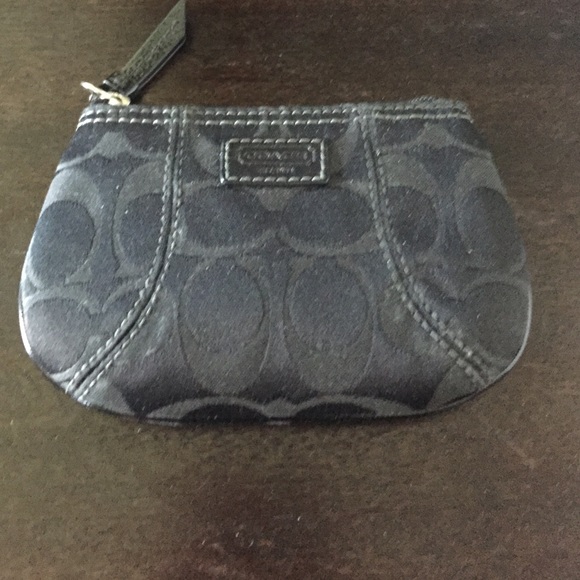 Black coach monogram wristlet