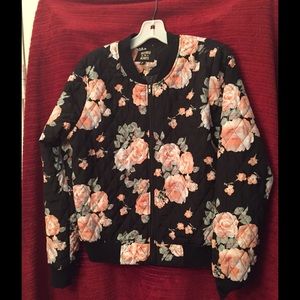 Inspired Hearts Black Floral Quilted Jacket