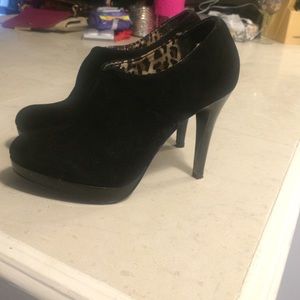 Black suede bootie