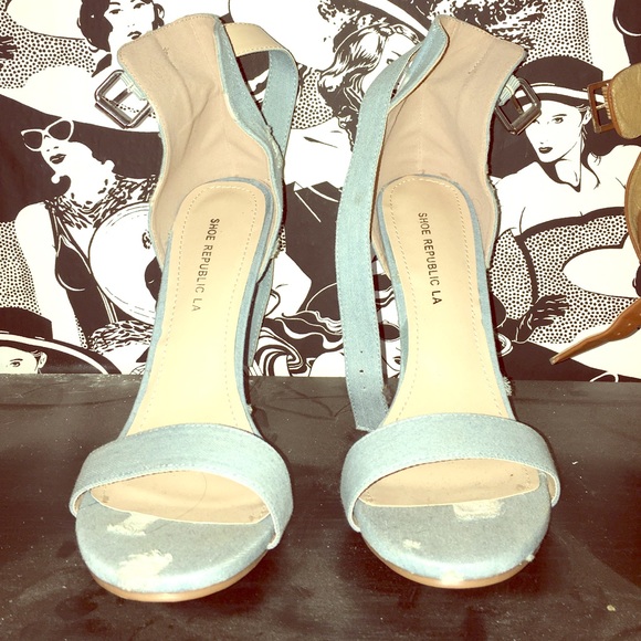 Denim ripped High heels
