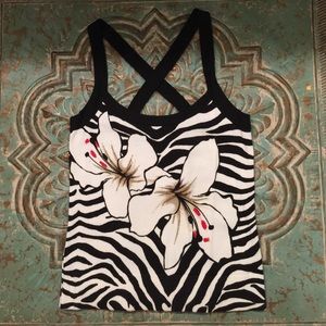 WHBM floral zebra tank