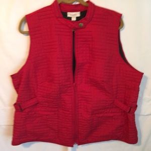 Dress barn , quilted , red vest