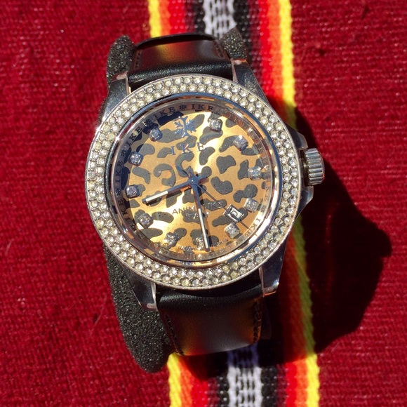 IKE Watch leopard face crystal leather strap $175! - Picture 4 of 7