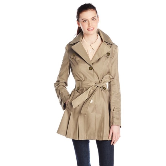 Via Spiga Jackets & Blazers - Via Spiga || Tan Khaki Belted Hooded Trench Coat