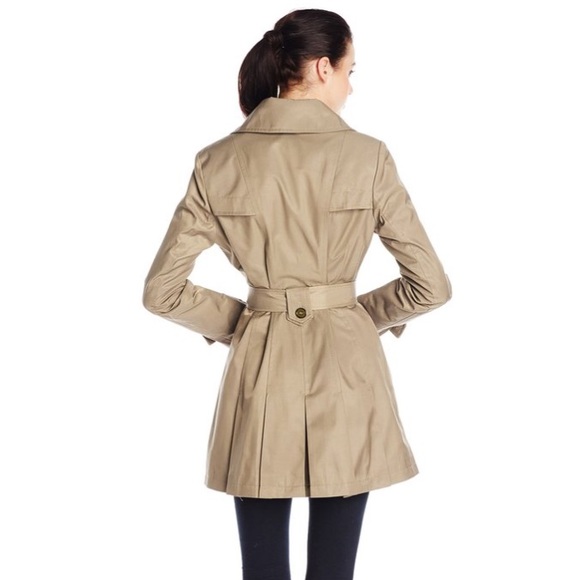 Via Spiga || Tan Khaki Belted Hooded Trench Coat - Picture 3 of 3