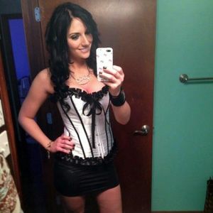 Black and white adjustable corset