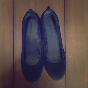 Black Suede hidden wedge