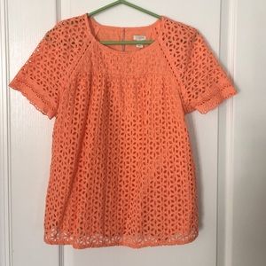 JCREW eyelet cut out top