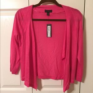 Pink open front cardigan