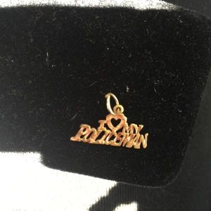 10K gold "I love my policeman" pendant