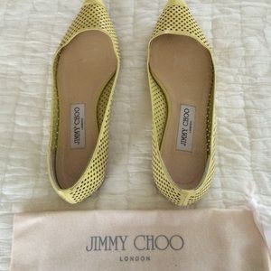 Jimmy Choo Perforated Enamel Patent flats