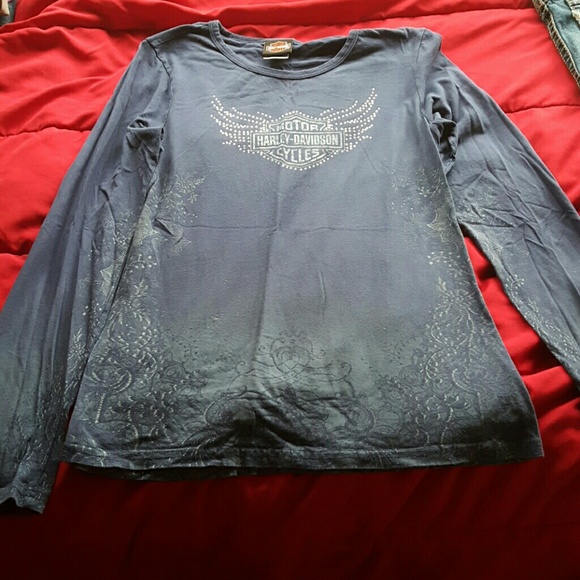 Women's long sleeve Harley-Davidson blue t-shirt