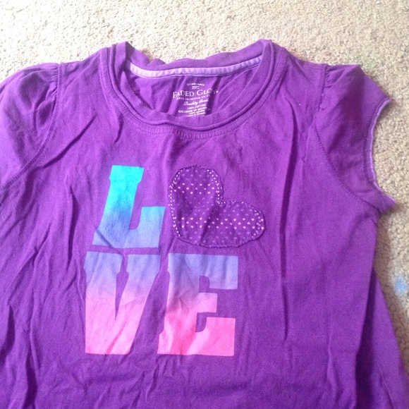 Faded Glory, Girls Large Purple LOVE Tee