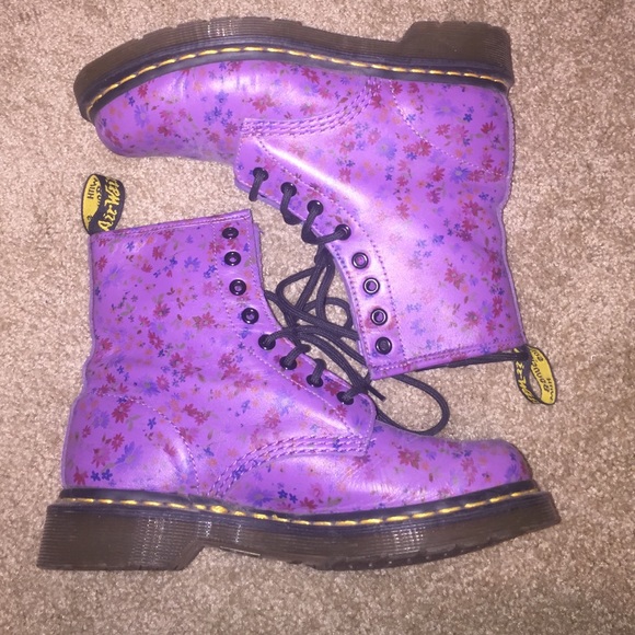 Purple Floral Dr. Martens