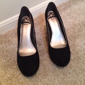 Fergalicious Black Suede Wedges