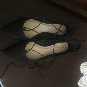 Brand New black lace up flats! Size 11