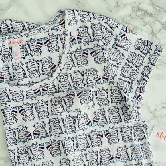 Owl Print Cozy Sleep or Lounge Tee by St Eve