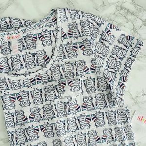 Owl Print Cozy Sleep or Lounge Tee by St Eve