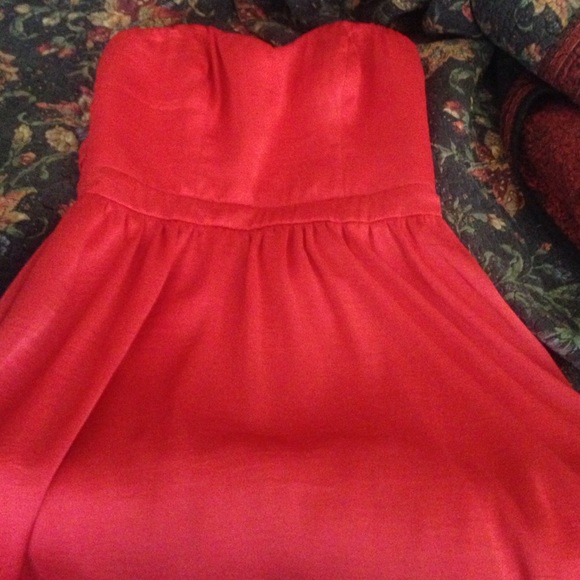 Red Short Cocktail Dress Open back Strapless