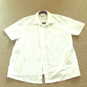 Short sleeve white button down