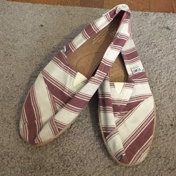 NWOT Red Striped Toms