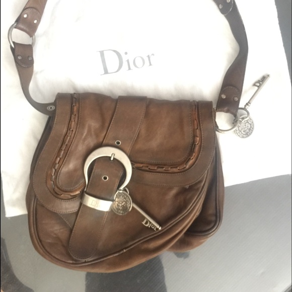 AUTHENTIC Christian Dior Gaucho Lthr shoulder bag - Picture 1 of 4