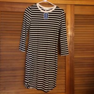 Black and cream striped dress (NWT)