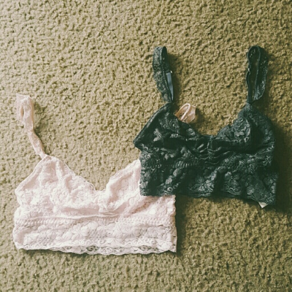 Pink & Gray Lacey Triangle Bralette