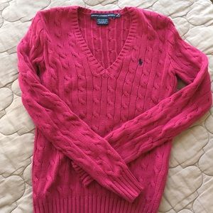 Pink Ralph Lauren Cable Knit Sweater XS