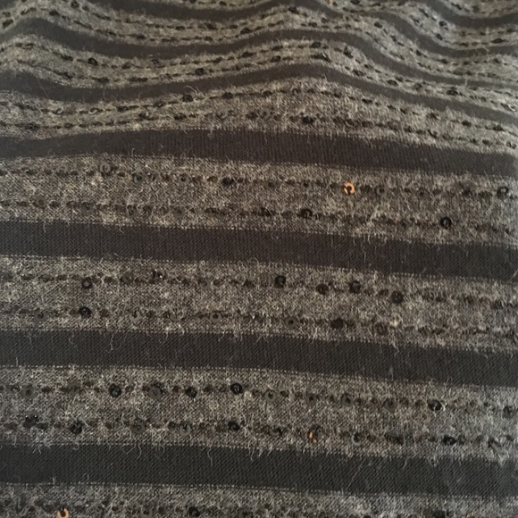 EXPRESS black sequin knit dress quarter sleeve - Picture 3 of 4