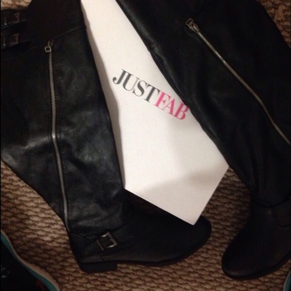JUST FAB over the knee black boots
