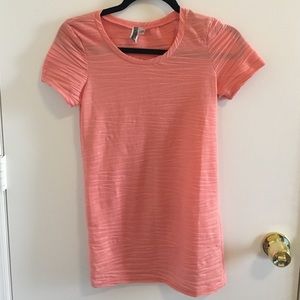 Peach glitter rouched tshirt