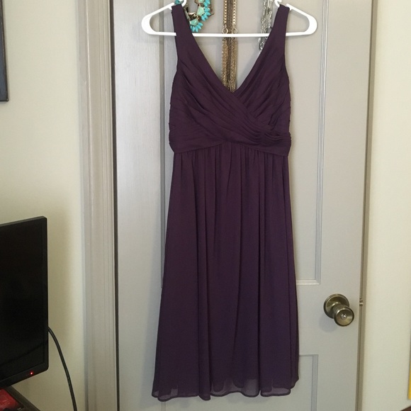 David's Bridal Plum Tank Bridesmaid Dress