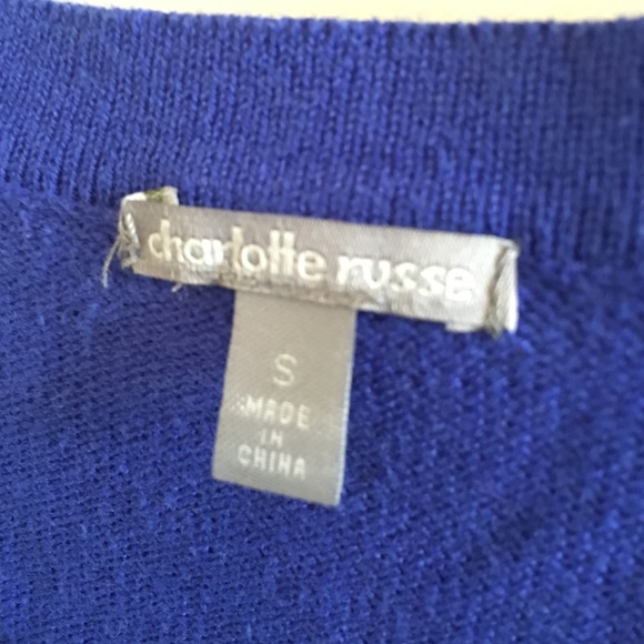 Cobalt blue Charlotte Russe button cardigan - Picture 3 of 3