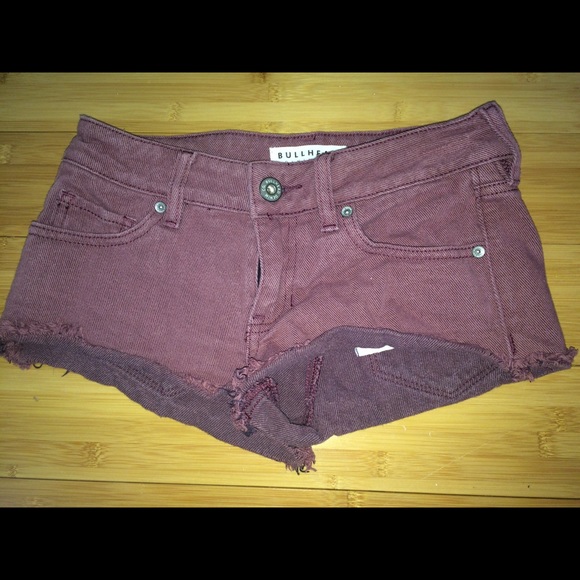 Maroon Bullhead Jean Shorts