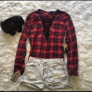 Lace up Flannel