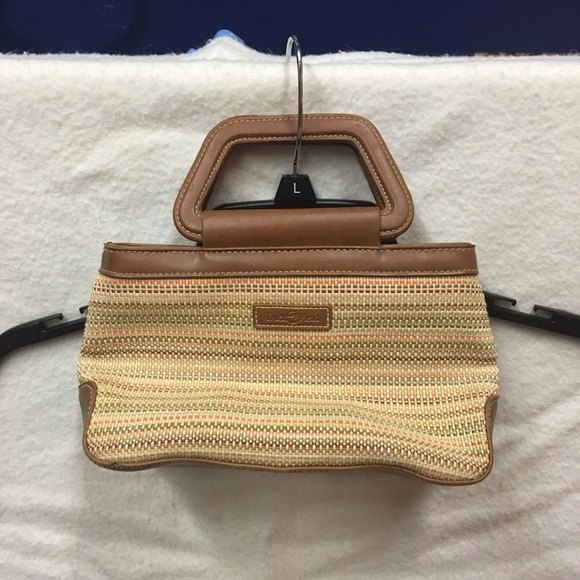 Mini multi-striped handle bag