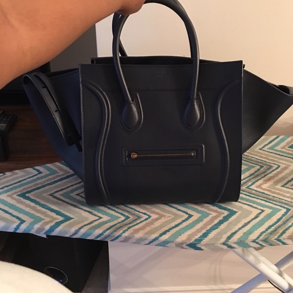 Authentic Navy Blue Celine phantom tote