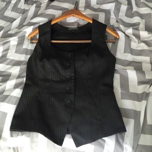 Dark Grey Pinstriped Vest