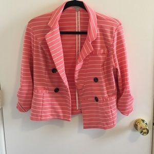 Peach and white stripe blazer