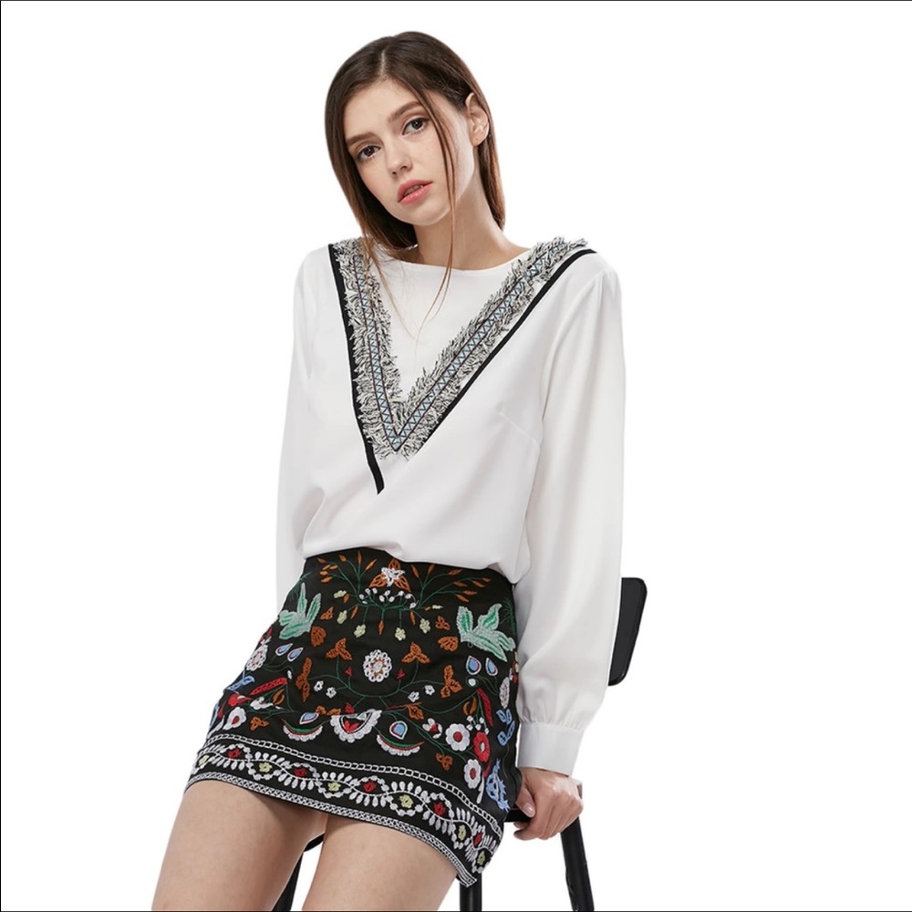Beautiful rich colorful floral skirt